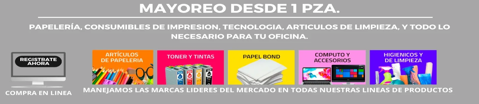 Papelería de mayoreo desde una sola pieza