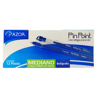 Boligrafo mediano Pin Point 1.0 mm color azul caja con 12 pzas - OFICIMUNDO